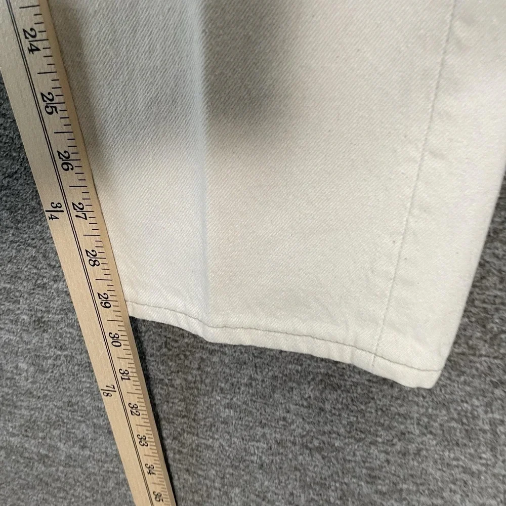 Vintage Levis 501 Jeans Mens 32x30 White Button Fly Straight Leg Made USA 90s